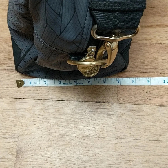 PUMA Duffle Bag Black and Grey with Gold Hardware Gym Workout - Picture 10 of 14
